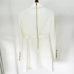 Women's Double-Breasted Blazer Dress | Mini | Gold Buttons | Autumn