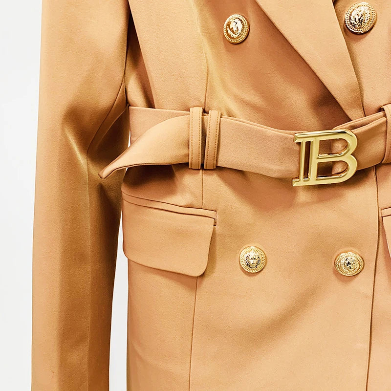 Women's Double-Breasted Blazer Dress | Mini | Gold Buttons | Autumn
