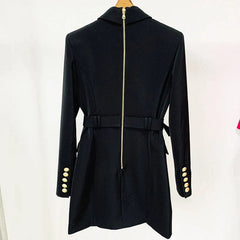 Women's Double-Breasted Blazer Dress | Mini | Gold Buttons | Autumn