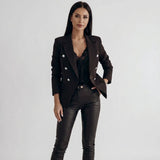 Women's Double-Breasted Blazer | Tailored & Powerful | Spring - Black