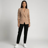 Women's Double-Breasted Blazer | Tailored & Powerful | Spring - Khaki