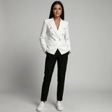 Women's Double-Breasted Blazer | Tailored & Powerful | Spring - White