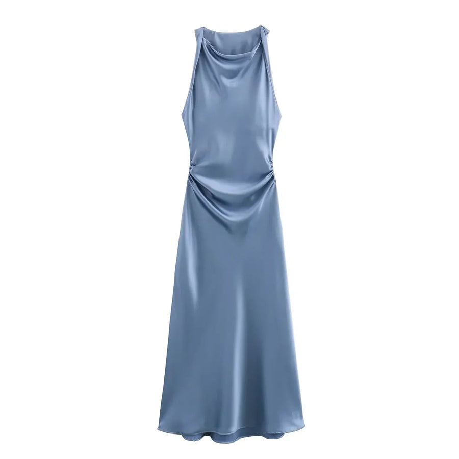 Women's Dress | A-Line | Sleeveless | Spring - Blue