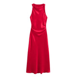 Women's Dress | A-Line | Sleeveless | Spring - Red