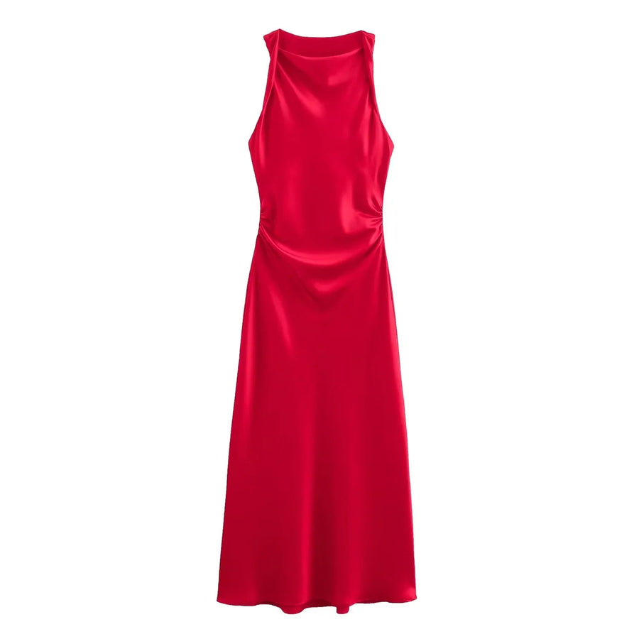 Women's Dress | A-Line | Sleeveless | Spring - Red