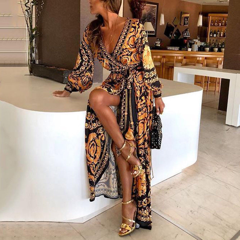 Women's Dress | Boho | Long Sleeve | Summer - Multicolor