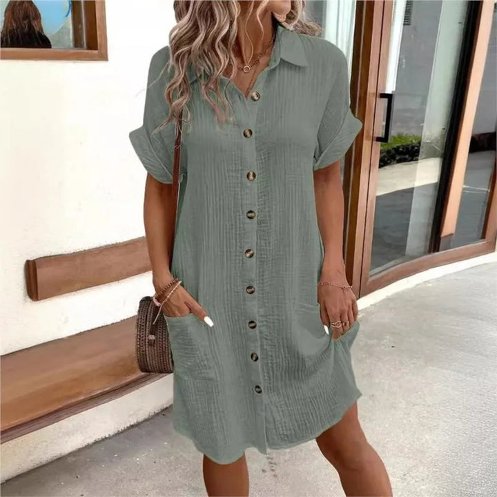 Women's Dress | Collared | Knee-Length | Summer - Green