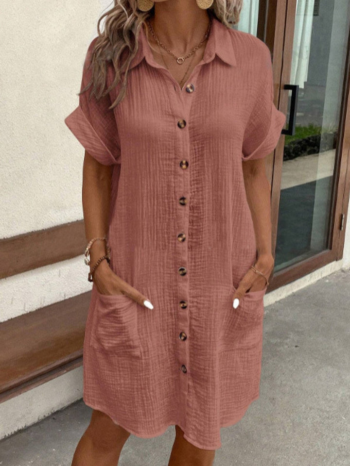 Women's Dress | Collared | Knee-Length | Summer - Pink