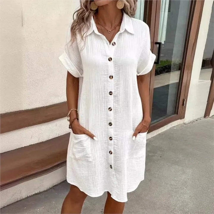 Women's Dress | Collared | Knee-Length | Summer - White
