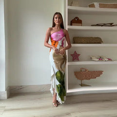 Women's Dress | Elegant One-Shoulder | Maxi | Summer - White