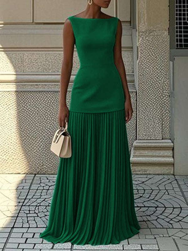 Women's Dress | Elegant Pleated Maxi | Summer