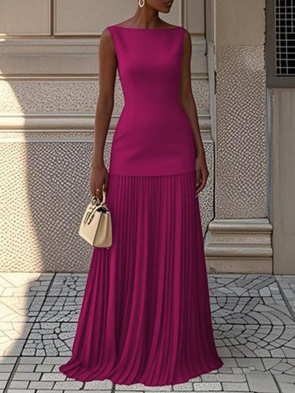 Women's Dress | Elegant Pleated Maxi | Summer