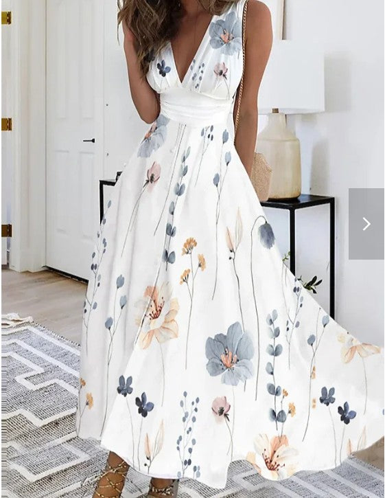 Women's Dress | Elegant | Sleeveless A-Line | Summer - Yellow