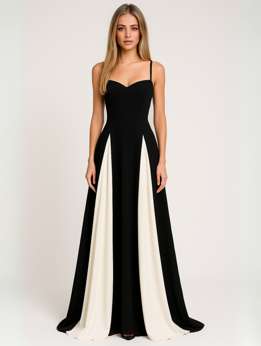 Women's Dress | Elegant | Sleeveless Maxi | Spring - Black