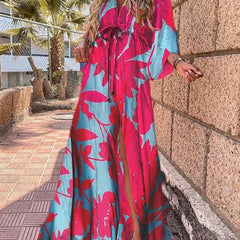 Women's Dress | Elegant | Slit | Summer - Blue-Pink