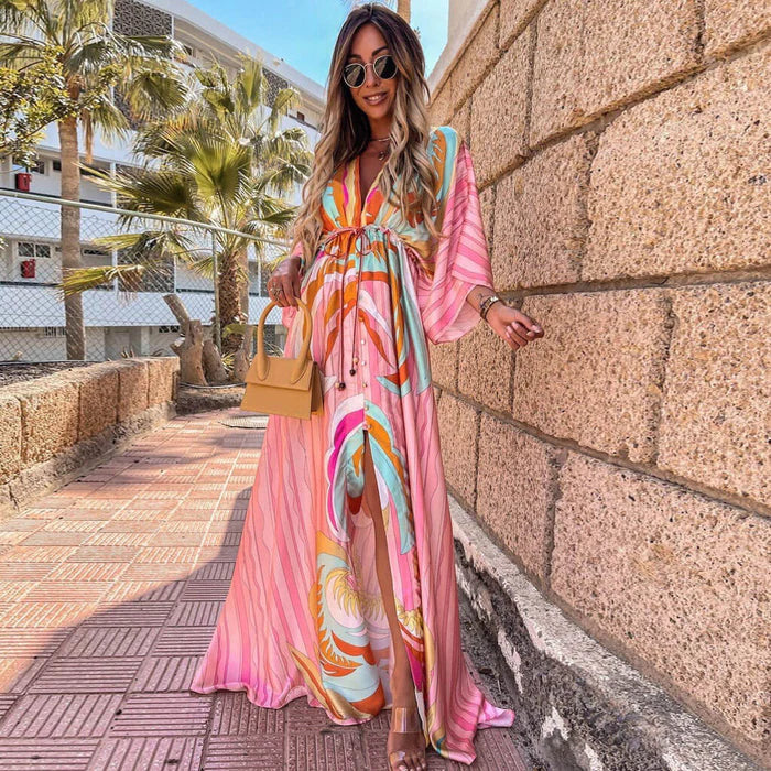 Women's Dress | Elegant | Slit | Summer - Light Pink