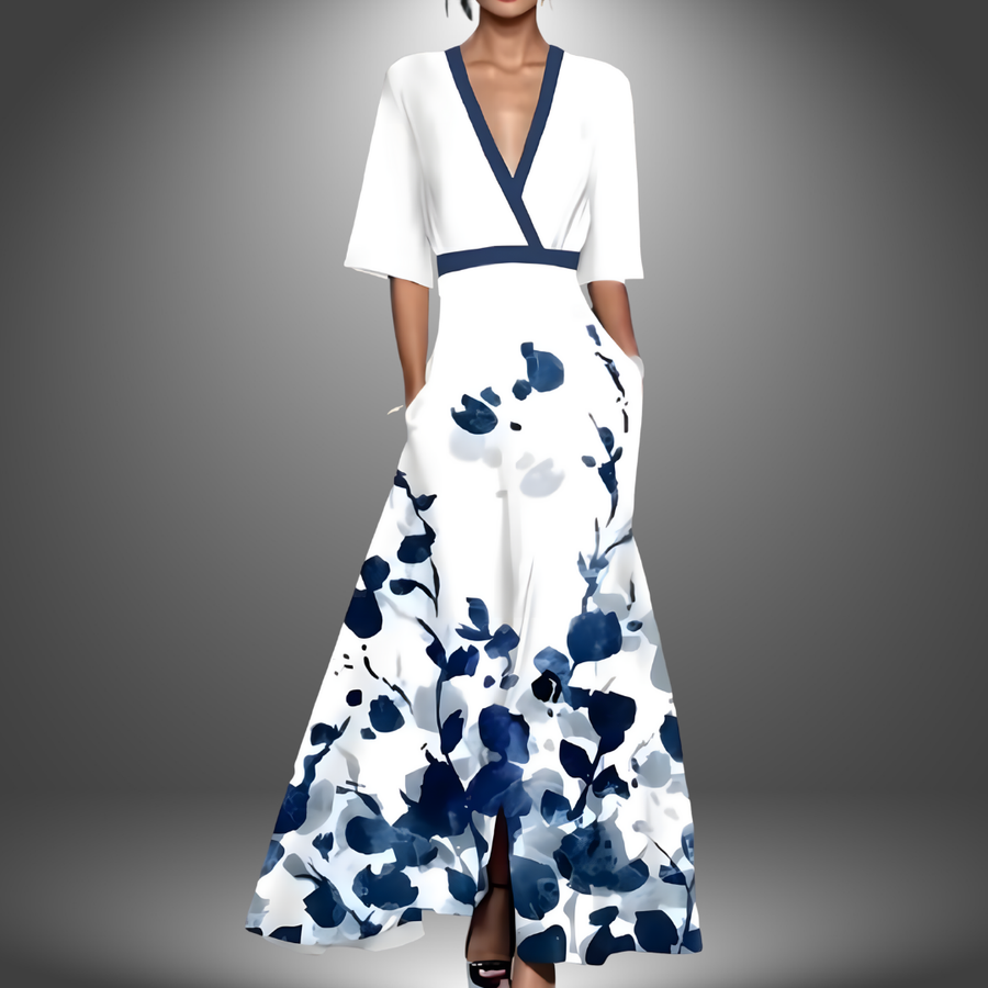 Women's Dress | Flared | Wrap Waist | Summer - Blue