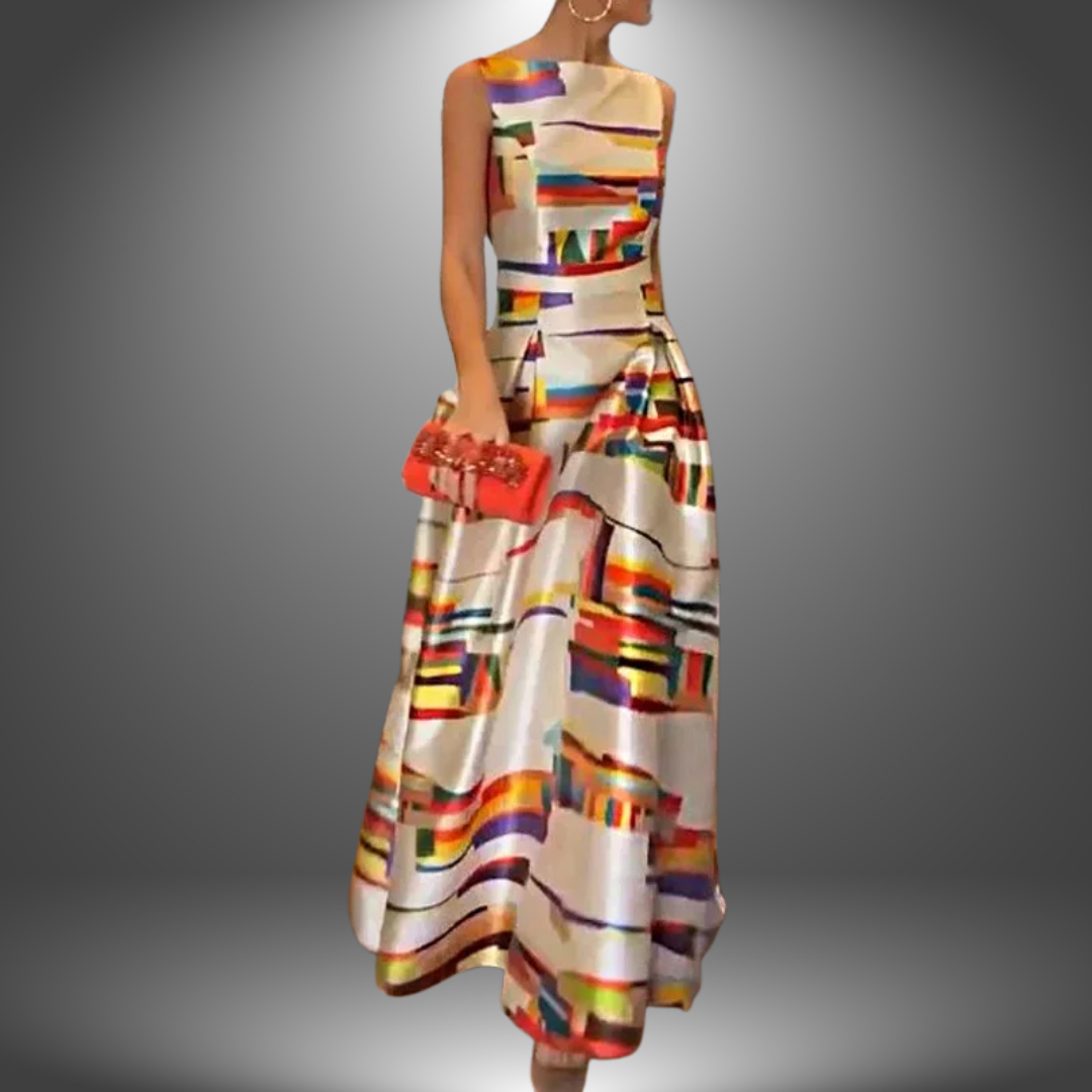 Women's Dress | Geometric Print | Tailored | Spring - Multicolor