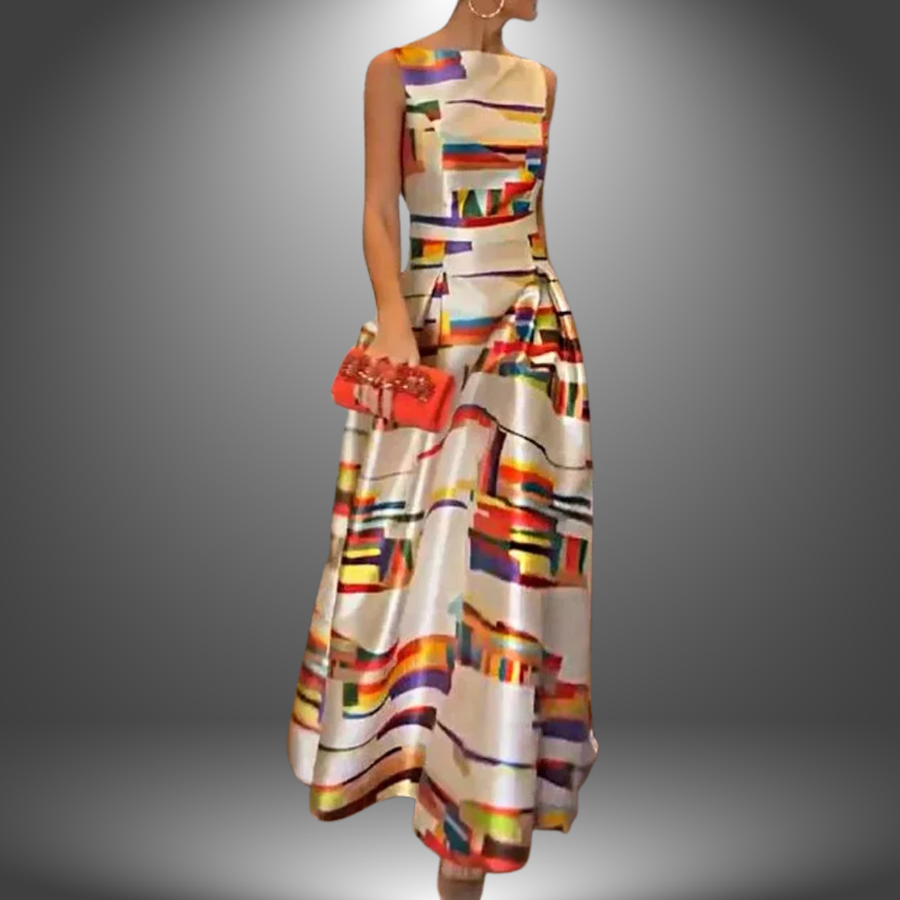 Women's Dress | Geometric Print | Tailored | Spring - Multicolor