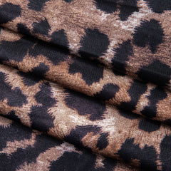 Women's Dress | Leopard Print | Maxi | Satin | High Slit | Evening