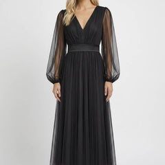 Women's Dress | Long Sleeve Elegant | Autumn - Black