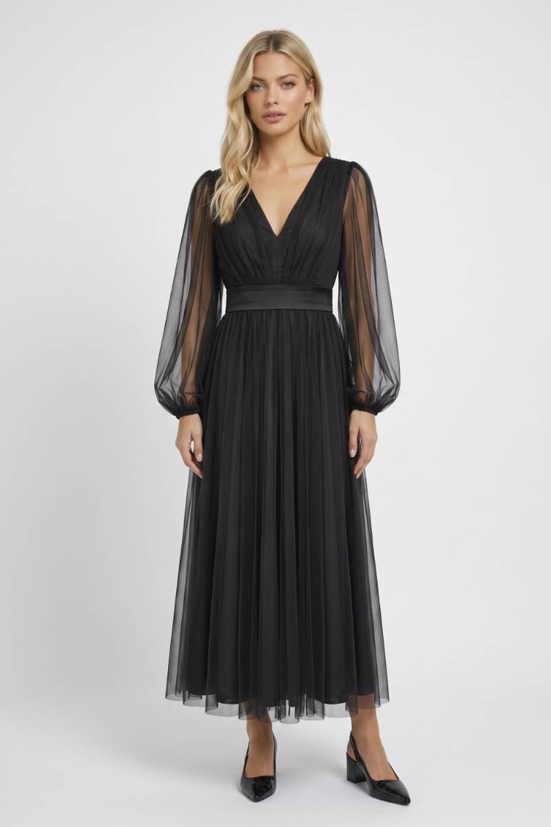 Women's Dress | Long Sleeve Elegant | Autumn - Black