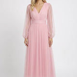 Women's Dress | Long Sleeve Elegant | Autumn - Pink
