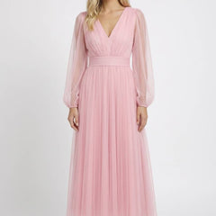 Women's Dress | Long Sleeve Elegant | Autumn - Pink