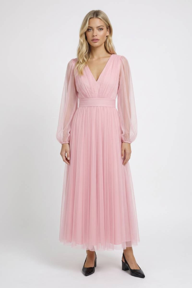 Women's Dress | Long Sleeve Elegant | Autumn - Pink