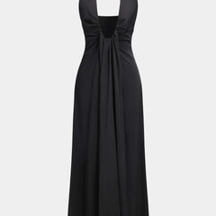 Women's Dress | Maxi | Halterneck | Black | Formal | Winter - Black