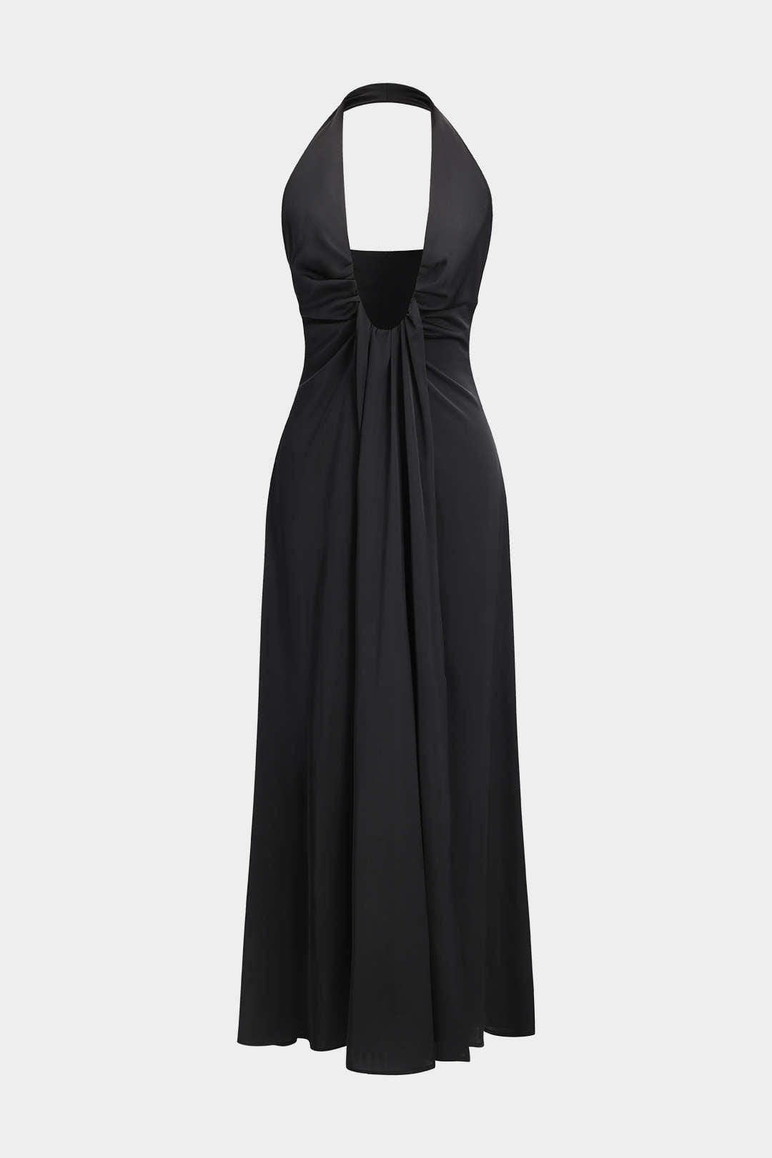 Women's Dress | Maxi | Halterneck | Black | Formal | Winter - Black