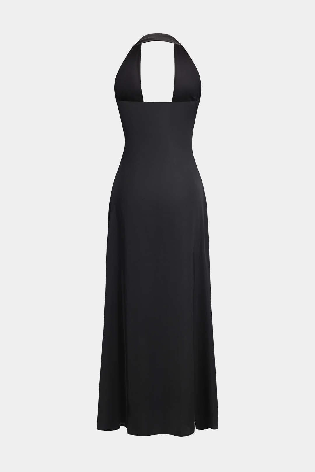 Women's Dress | Maxi | Halterneck | Black | Formal | Winter