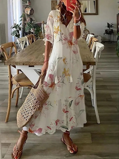 Women's Dress | Oversized Tassel Maxi | Summer - Coastal Dream