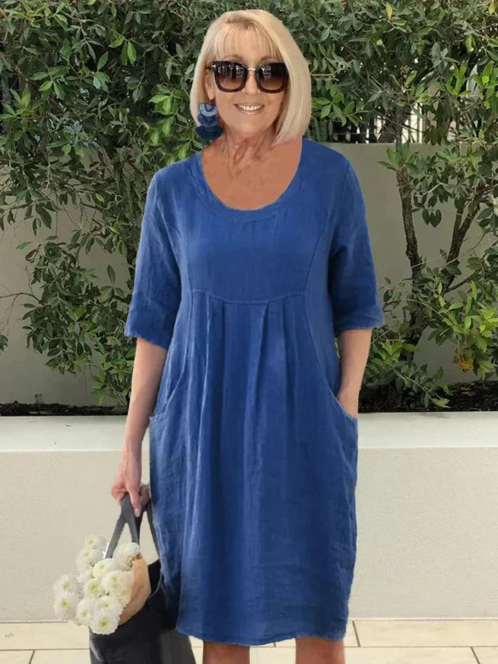 Women's Dress | Relaxed | Short Sleeve | Summer - Blue