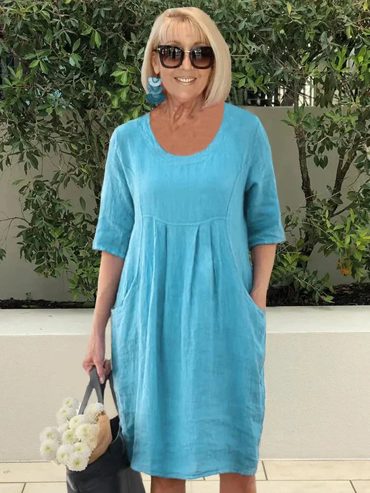 Women's Dress | Relaxed | Short Sleeve | Summer - Light Blue