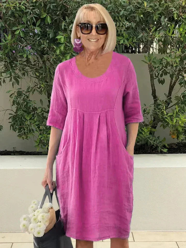 Women's Dress | Relaxed | Short Sleeve | Summer - Pink
