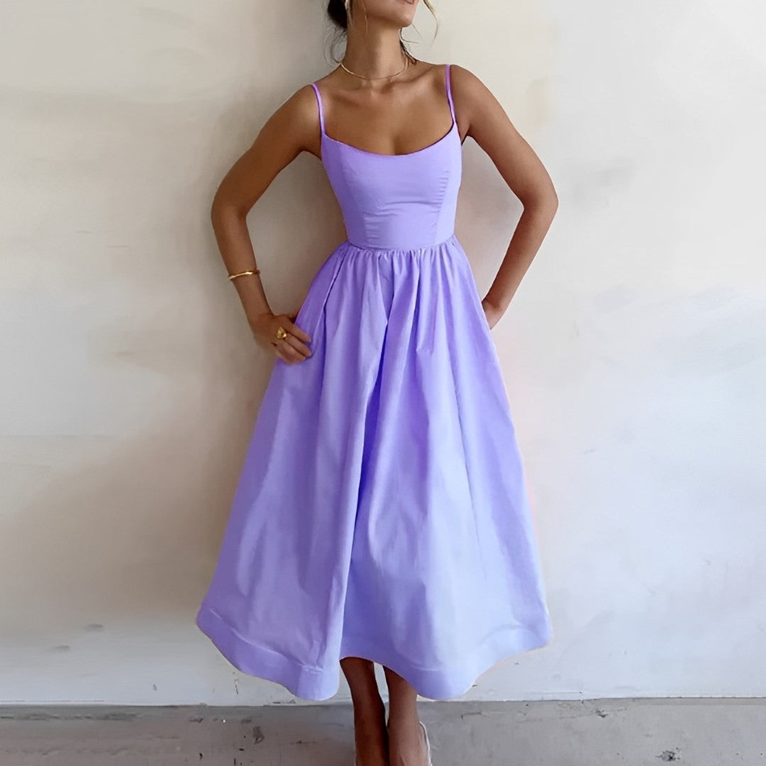 Women's Dress | Tailored Midi | Sleeveless | Summer - Lavender