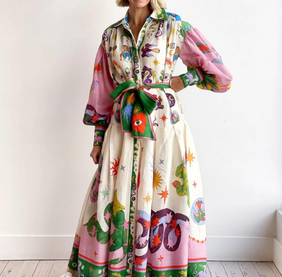 Women's Dress | Vintage | Button Front | With Belt | Spring