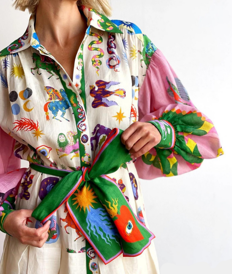 Women's Dress | Vintage | Button Front | With Belt | Spring