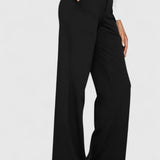 Women's Elastic Waist Pants - Comfortable Everyday Style | Spring - Black