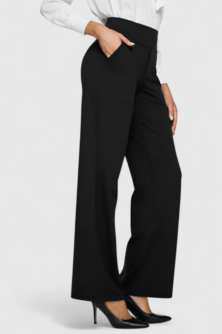 Women's Elastic Waist Pants - Comfortable Everyday Style | Spring - Black