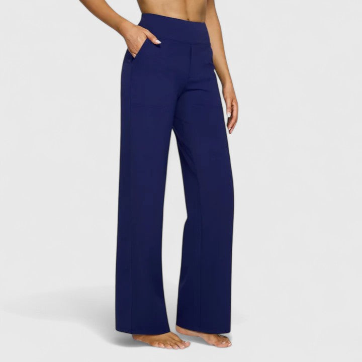 Women's Elastic Waist Pants - Comfortable Everyday Style | Spring - Blue
