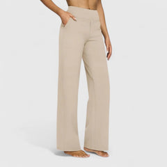 Women's Elastic Waist Pants - Comfortable Everyday Style | Spring - Cream