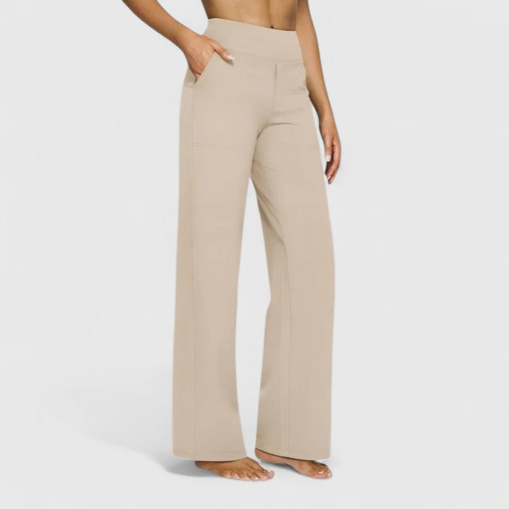 Women's Elastic Waist Pants - Comfortable Everyday Style | Spring - Cream