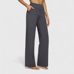 Women's Elastic Waist Pants - Comfortable Everyday Style | Spring - Gray