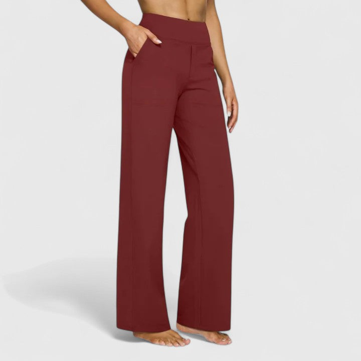 Women's Elastic Waist Pants - Comfortable Everyday Style | Spring - Red