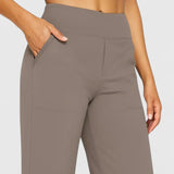 Women's Elastic Waist Pants - Comfortable Everyday Style | Spring - Taupe