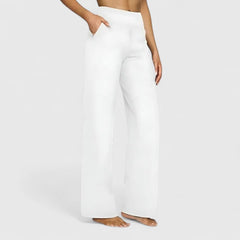 Women's Elastic Waist Pants - Comfortable Everyday Style | Spring - White