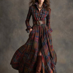 Women's Elegant A-Line Dress - Timeless Everyday Style | Autumn