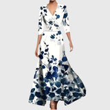 Women's Elegant A-Line Dress - Timeless Sophistication | Spring - Blue